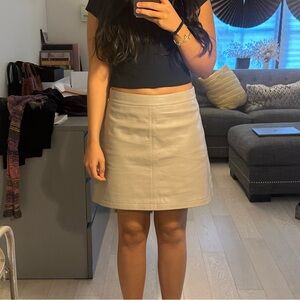 100% leather mini skirt
